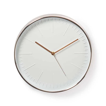 Nedis Wanduhr | Durchmesser: 300 mm | Kunststoff | Roségold / Weiss - Retoure