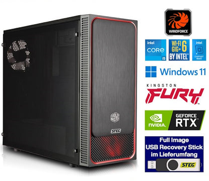 STEG PC Easy Gaming 10 V (CH, i5, 16GB, 512GB SSD, 2TB HDD, RTX 3050, W11H)