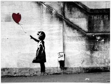 Trenddeko Poster Banksy - Girl with ballon 80x60cm - Retoure