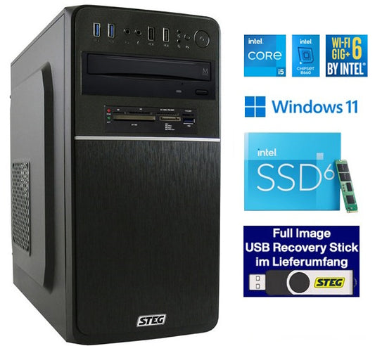 STEG PC Home Station 50 III (CH, i5, 16GB, 512GB SSD, 2TB HDD, Intel UHD, W10H) - Demogerät