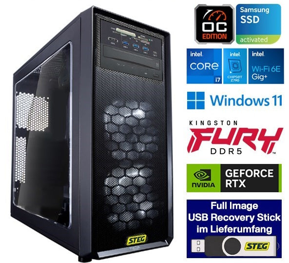 STEG PC Pro Gaming 10 VII (CH, i7KF, 32GB, 1TB SSD, 6TB HDD, RTX 3060, W11H)