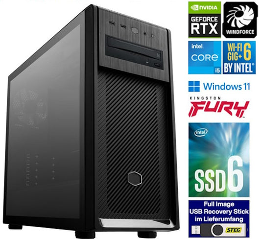 STEG PC Easy Gaming 10 VII (CH, i5, 16GB, 1TB SSD, 4TB HDD, RTX 3060, W11H)