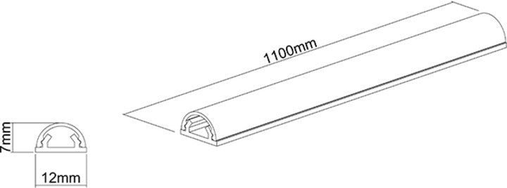 Multibrackets Aluminium Kabelkanal (110cm x 1.2cm) - grau - Retoure