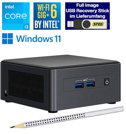 STEG PC NUC Tiger Lake 30 V (CH, i3, 8GB, 512GB SSD, Intel UHD, W11P) - Retoure