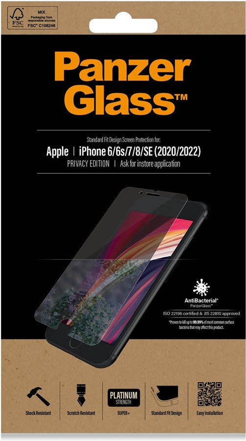 PanzerGlass Displayschutz Privacy iPhone 6/6S/7/8/SE 2020/2022 - Retoure