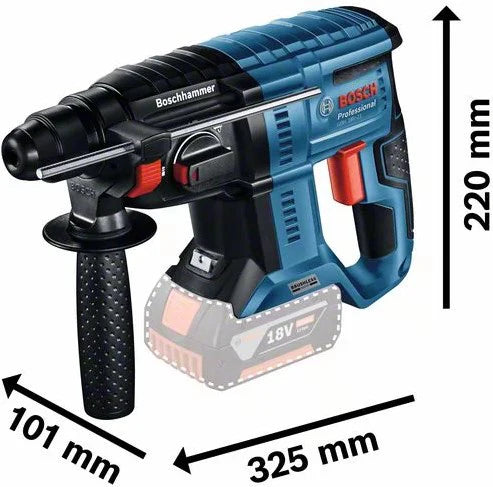 Bosch Akku-Bohrhammer GBH 18V-21 Professional (inkl. Zubehör, L-BOXX, 2x 4Ah Akku, Ladegerät)