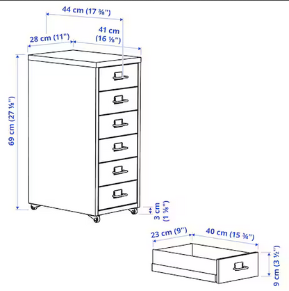 Ikea Rollkorpus "Helmer" mit 6 Schubladen - gebraucht