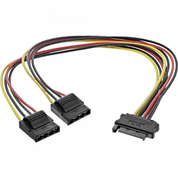 InLine SATA Strom-Y-Kabel auf 2x 4-Pol Molex - 30cm