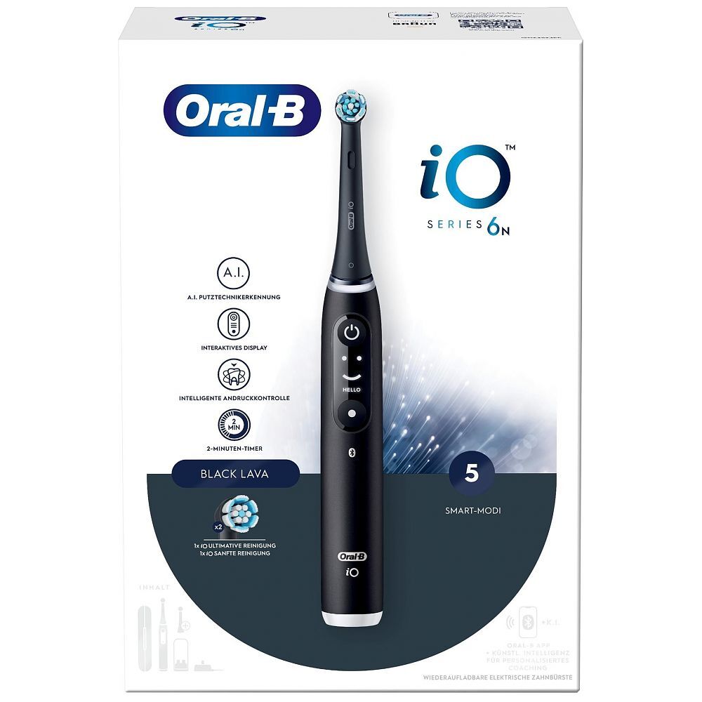 Oral-B Mikrovibrationszahnbürste iO Series 6, Schwarz - Demogerät