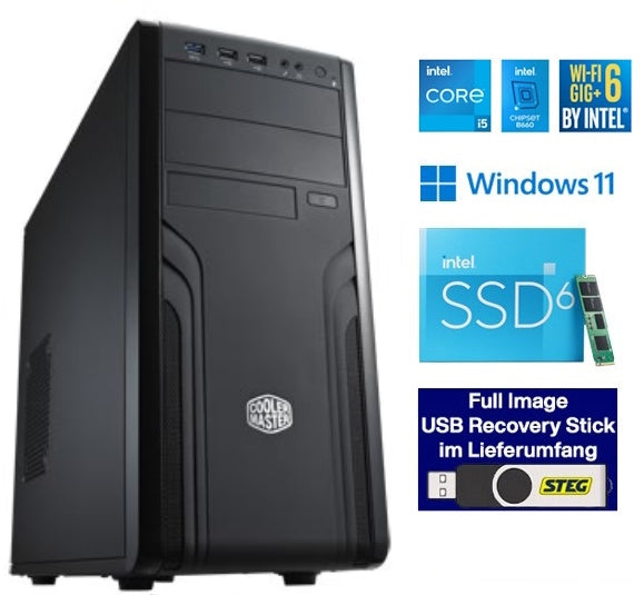 STEG PC Home Station 50 VI - CM FORCE (CH, i5, 16GB, 1TB SSD, 2TB HDD, Intel UHD, W11H) - Retoure