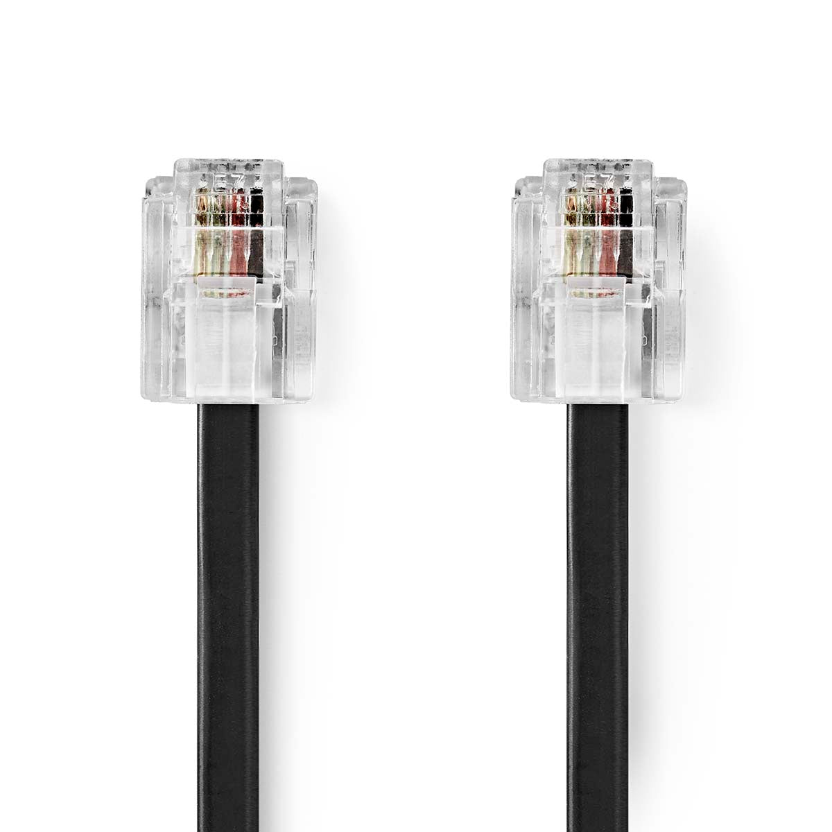 Nedis Telefonkabel | RJ11 Stecker | RJ11 Stecker | 10.0 m | Kabeldesign: Flach | Beschichtung: Vergoldet |