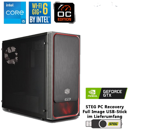 STEG PC Easy Gaming 10 IV (CH, i5, 16GB, 512GB SSD, 2TB HDD, GTX 1660 S, W10H) - Demogerät