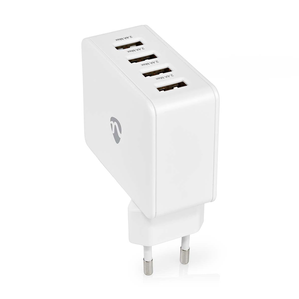 Nedis Netzladegerät | 24 W | Schnellladefunktion | 4x 2.4 A | Anzahl der Ausgänge: 4 | 4x USB-A | Kein Kabel im Lieferumfang enthalten | Single Voltage Output