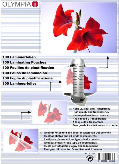 Olympia Laminierfolie A6,125 µm, 100 Stück, Glänzend