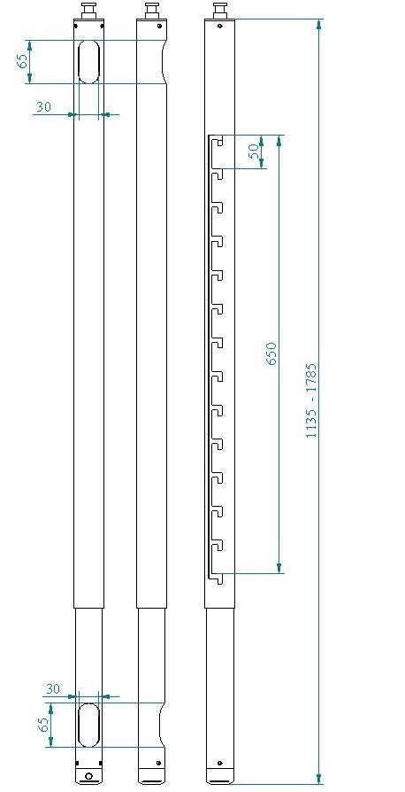 Euromet Verlängerungsrohr 110-170cm - weiss