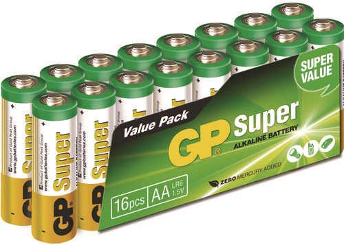 GP Batteries GP Super Alkaline Batterie AA Mignon 1,5V 16er Pack