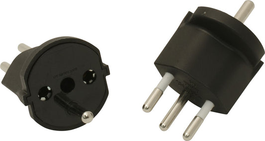 Max Hauri Fixadapter 3-Pol Schuko (DE) - T12 (CH) - schwarz