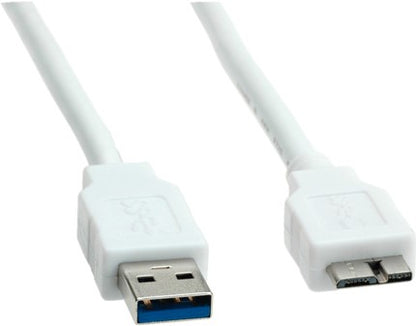 USB 3.2 Gen 1 Kabel, A ST - Micro B ST, weiss - 2m