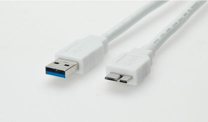 USB 3.2 Gen 1 Kabel, A ST - Micro B ST, weiss - 2m