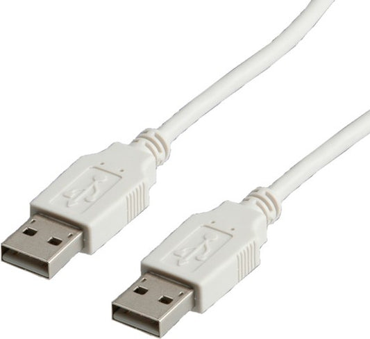 USB 2.0 Kabel, Typ A-A, ST/ST, 0.8m - weiss