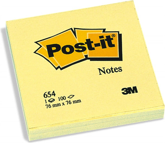 3M Post-it, gelb, 1 Block à 100 Blatt, 76x76mm