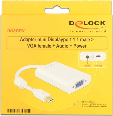 Delock Adapter mini DP zu VGA - weiss