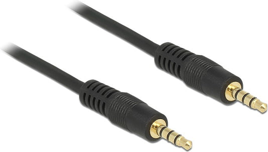 Delock AV-Kabel, 3.5mm, 4-Pol, 0.5m, gerade - schwarz