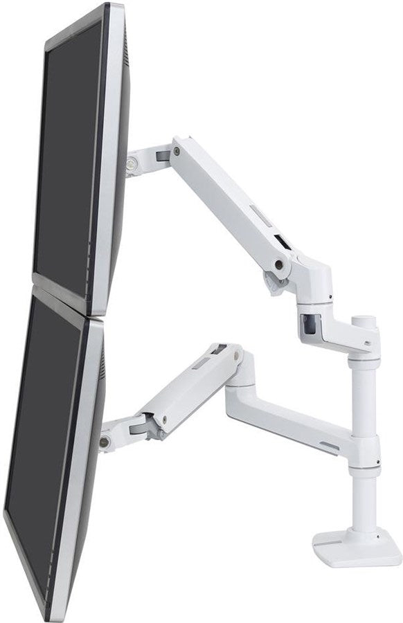 Ergotron LX Dual Stacking Arm Tischhalterung - weiss/silber