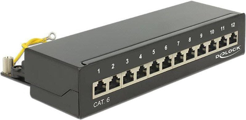 Delock Netzwerkpanel 12 Port Desktop Cat.6 LSA schwarz