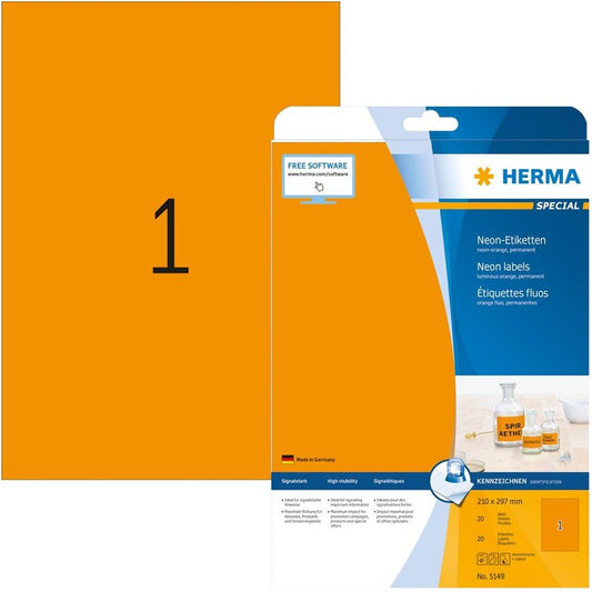 Herma Universal-Etiketten 21 x 29.7 cm, 20 Etiketten