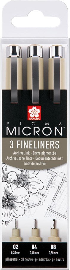 Sakura Fineliner Pigma Micron 3-teilig