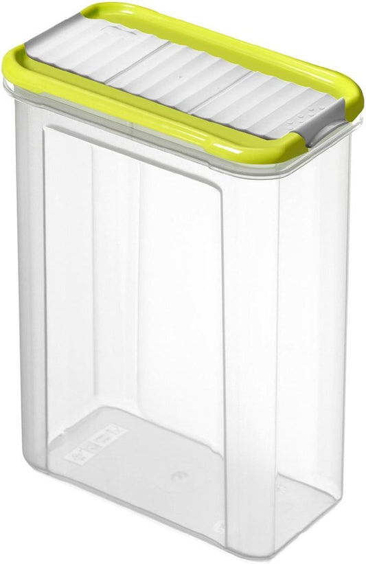 Rotho Vorratsbehälter Domino Lime 1.5 l, Transparent