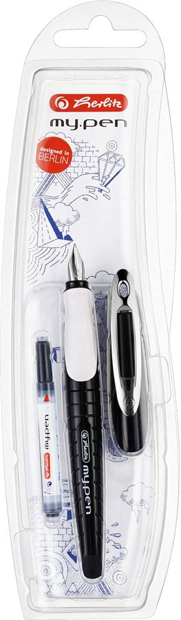 Herlitz my.pen Füllhalter M - schwarz/weiss