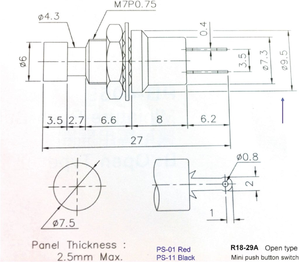 Nedis Druckschalter Original-Teilenummer Push on - Cerná