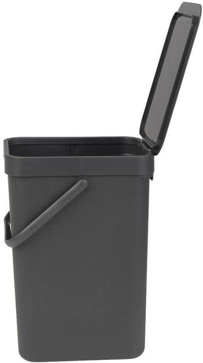 Brabantia Recyclingbehälter Sort & Go 12 l, Dunkelgrau