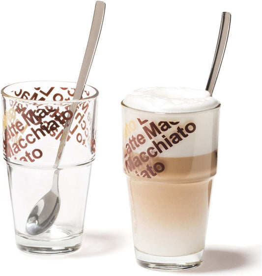 Leonardo Latte Macchiato Becher 410 ml, 2 Stück, Transparent