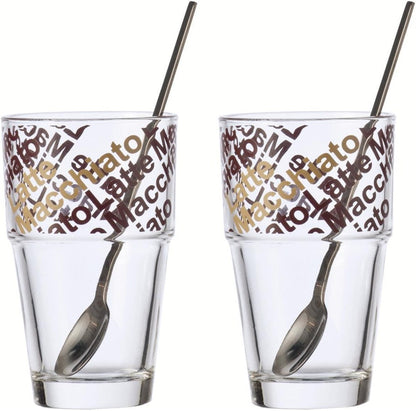 Leonardo Latte Macchiato Becher 410 ml, 2 Stück, Transparent