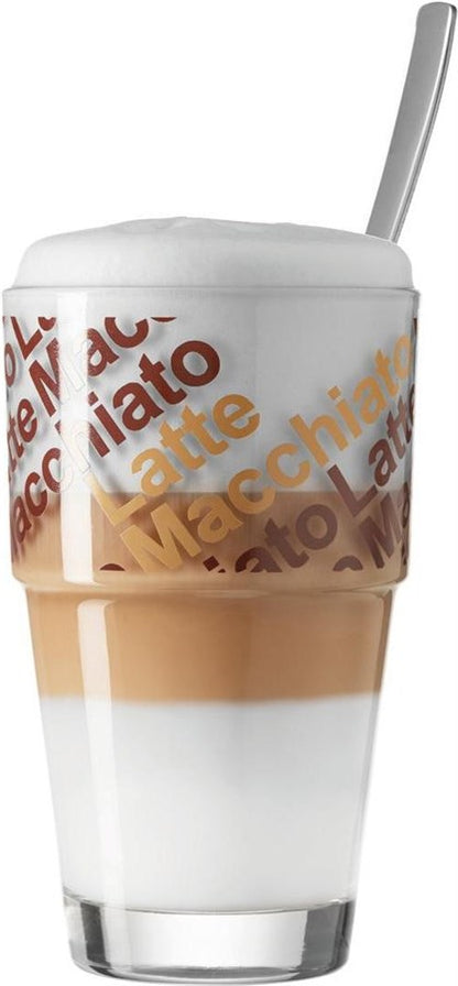 Leonardo Latte Macchiato Becher 410 ml, 2 Stück, Transparent