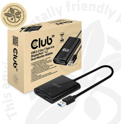 Club3D USB 3.2 Gen1 Typ A auf DisplayPort 1.2 Video Splitter