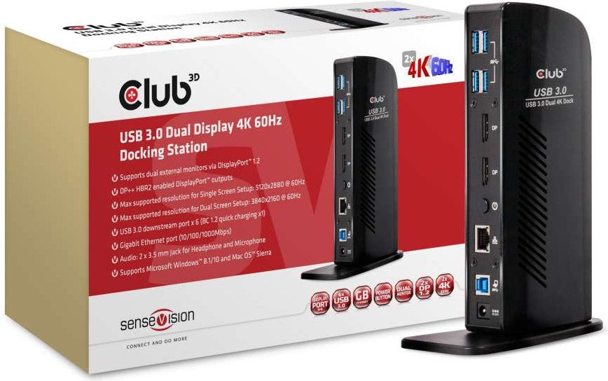 Club3D USB 3.0 Dual Display 4K60Hz Docking Station