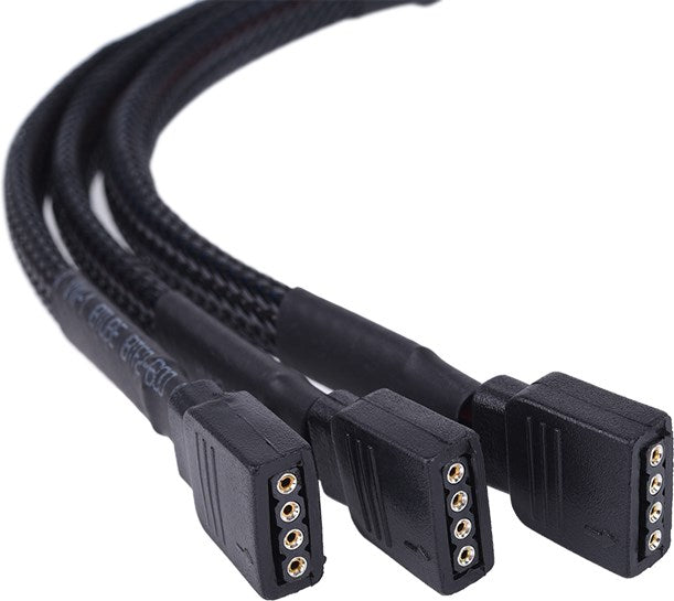 Alphacool Y-Kabel RGB 4pol auf 3x 4pol inkl. Stecker - Schwarz 30cm