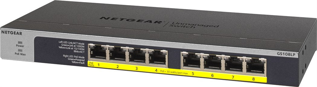 Netgear GS108LP ProSafe (8-Port Gigabit, 60,5W PoE+)