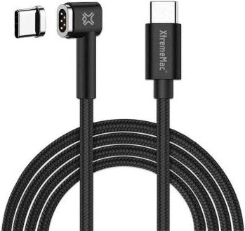 XtremeMac Magnetic USB-C zu USB-C Kabel 2 Meter, Nylon, Schwarz