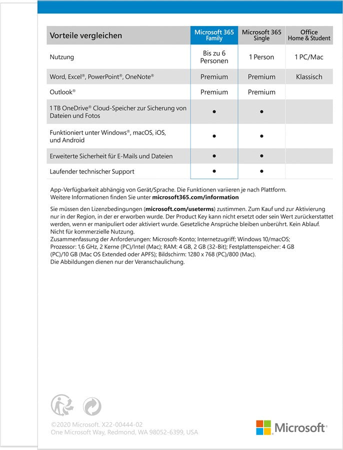 Microsoft 365 Family (1 Jahr, 6 Benutzer, MULTI, ESD)