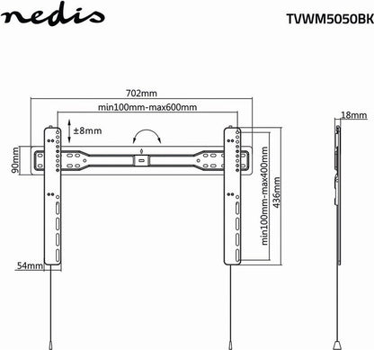 Nedis Feste TV-Wandhalterung, 37-70"