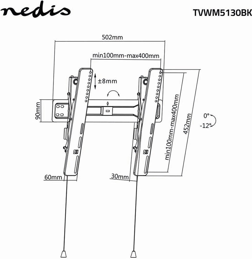 Nedis Neigbare TV-Wandhalterung, 32-55"