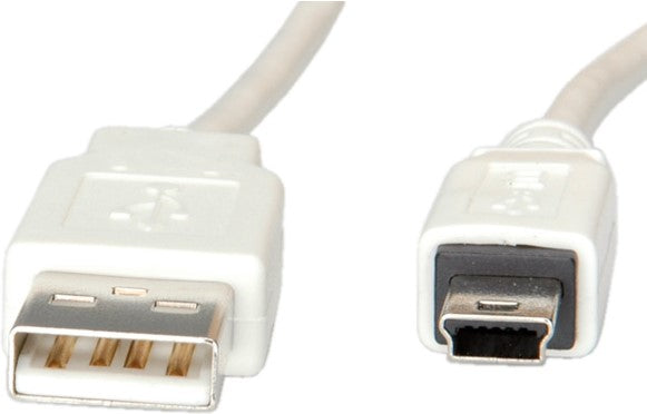 Blank USB 2.0 Kabel, Typ A - 5-Pin Mini, weiss - 1.8m