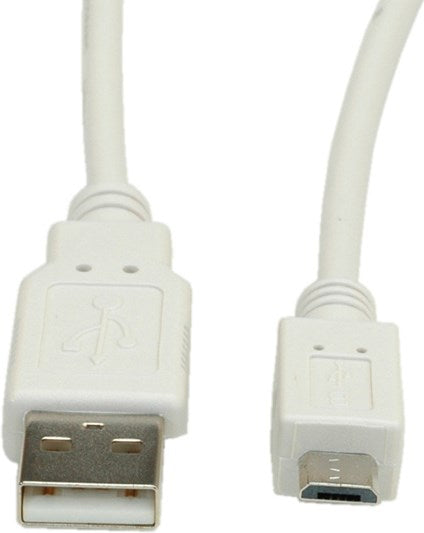 Blank USB 2.0 Kabel, Typ A - Micro USB, weiss - 1.8m