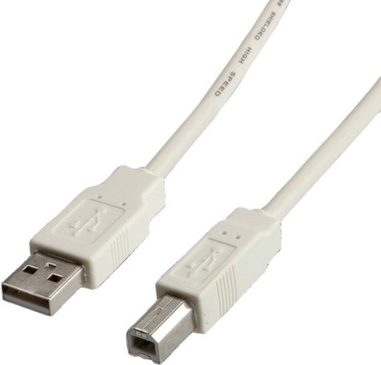 USB 2.0 Kabel Typ A-B, weiss - 1.8m