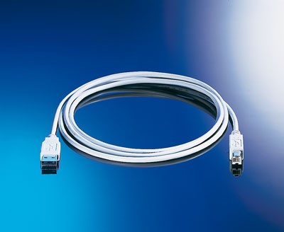 USB 2.0 Kabel Typ A-B, weiss - 1.8m